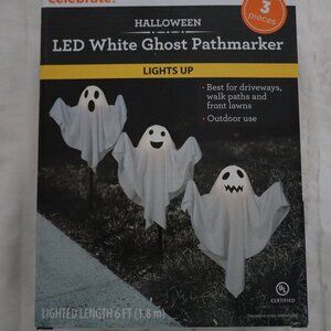 Halloween LED White Ghost Pathmarker- Light Up 6ft long